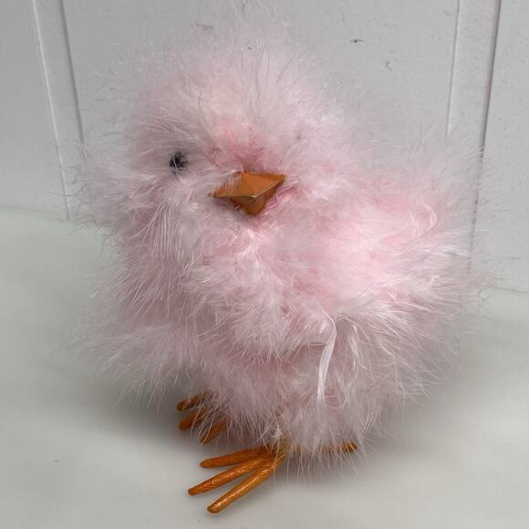 Fuzzy Chick Figurines Easter Spring Kitschy Kitsch Feathered set 3 - READ - Picture 4 of 8
